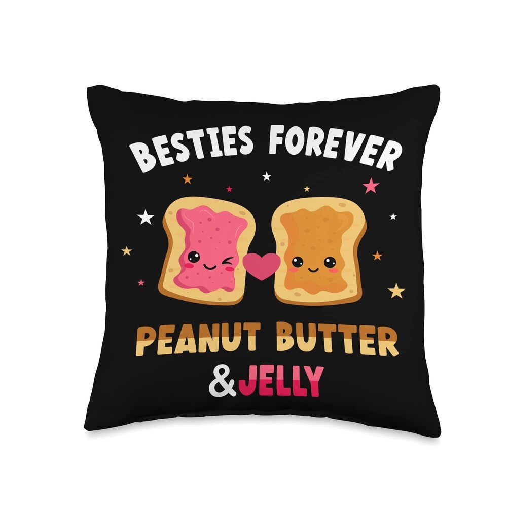 4353 Besties forever peanut butter und jelly Throw Pillow